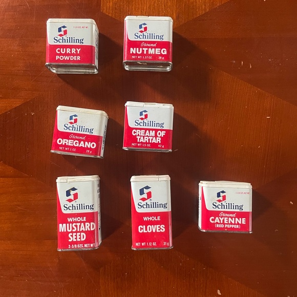 schilling’s Kitchen Vintage Schillings Spice Tins Lot Of 7 Poshmark